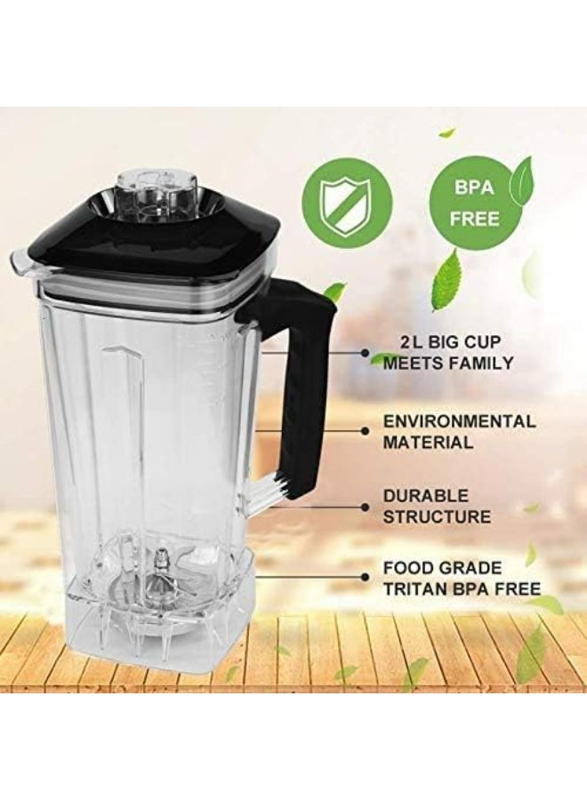 سوبر ويف خلاط SUPERWAVE الاحترافي التجاري SW-2500 – إصدار بريميوم بقدرة 1500 واط، وعاء كبير بسعة 2.0 لتر خالٍ من مادة BPA، أداء عالي السرعة للاستخدام الشاق، حماية من ارتفاع الحرارة، شفرات من الستانلس ستيل - Image 5